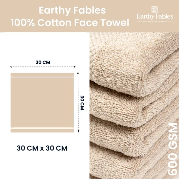 Beige_Face_towel_100%_Combed_Cotton_600_GSM_30X30_Cm_(Set_of_4)