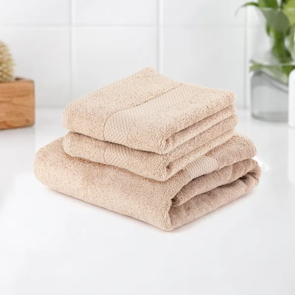 Beige_Hand-Bath_Towel_100%_Combed_Cotton_600_GSM_150x70_Cm_(Set_of_3)
