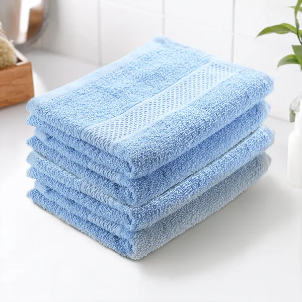 Sky_Blue_Hand_Towel_100%_Carded_Cotton_400_GSM_60X40_Cm_(Set_of_4)