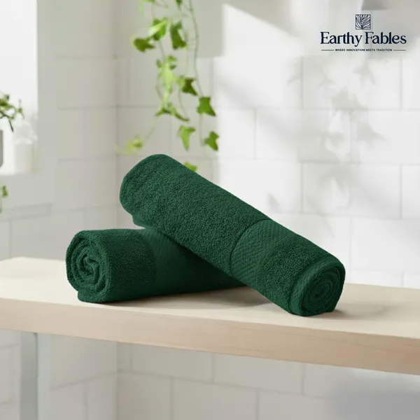 Castleton_Green_Hand_Towel_100%_Combed_Cotton_600_GSM_60x40_Cm_(Set_of_2)