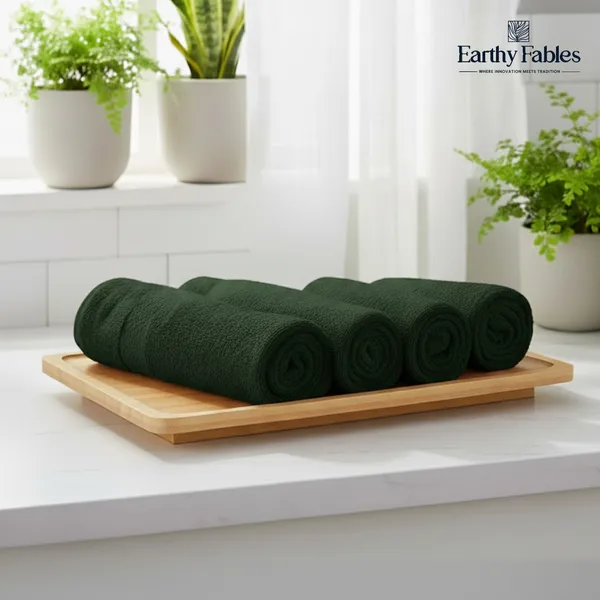 Castleton_Green_Hand_Towel_100%_Combed_Cotton_600_GSM_60x40_Cm_(Set_of_4)