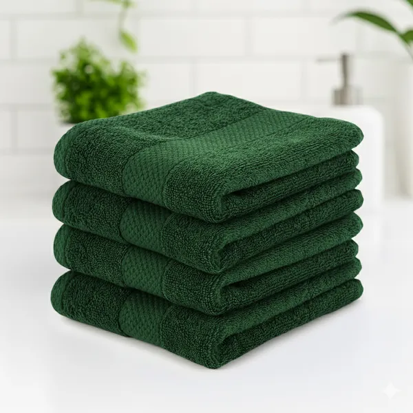 Castleton_Green_Hand_Towel_100%_Combed_Cotton_600_GSM_60x40_Cm_(Set_of_4)