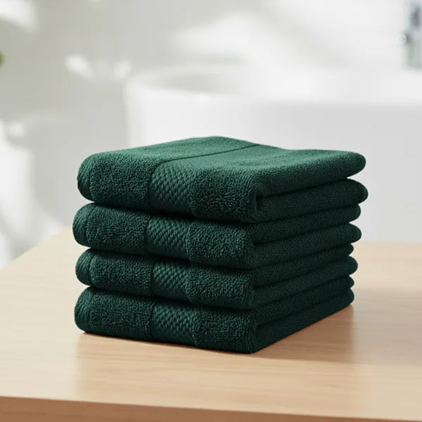 Castleton_Green_Face_towel_100%_Combed_Cotton_600_GSM_30X30_Cm_(Set_of_4)