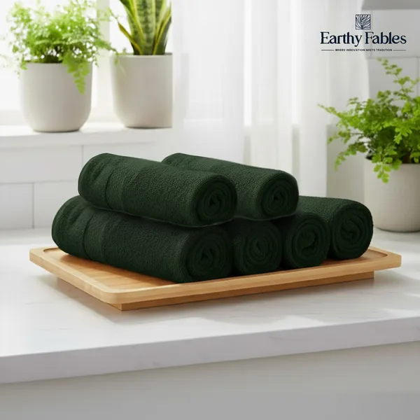 Castleton_Green_Hand_Towel_100%_Combed_Cotton_600_GSM_60x40_Cm_(Set_of_6)