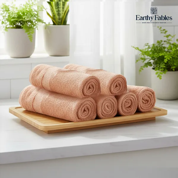 Peach_Hand_Towel_100%_Combed_Cotton_600_GSM_60x40_Cm_(Set_of_6)