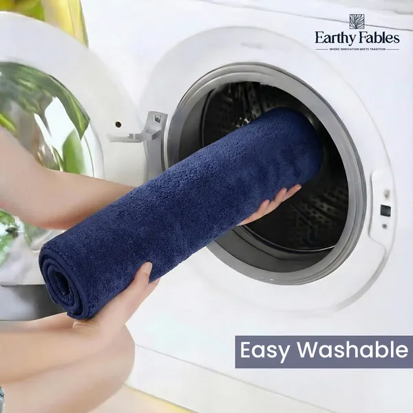 Navy_Feather_Rug_100%_Microfiber_2000_GSM_60x40_Cm_(Set_of_1)