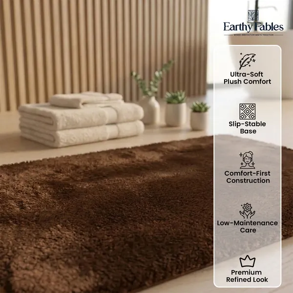 Brown_Plush_Bath_Mat_100%_Microfiber_2000_GSM_60x40_Cm_(Set_of_1)
