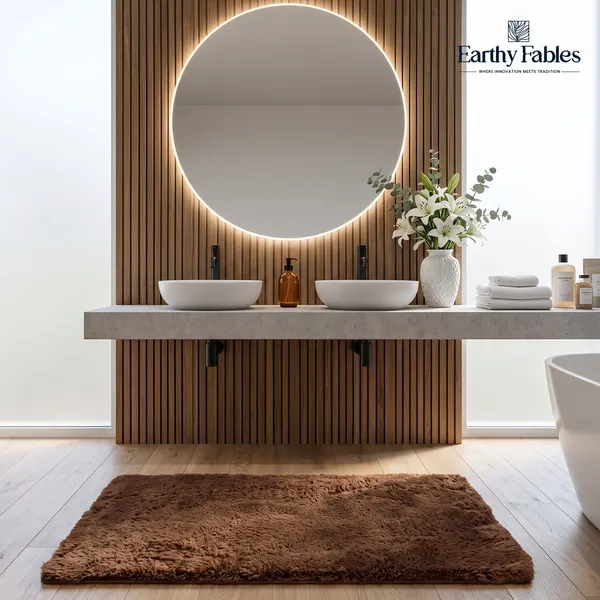 Brown_Plush_Bath_Mat_100%_Microfiber_2000_GSM_60x40_Cm_(Set_of_1)