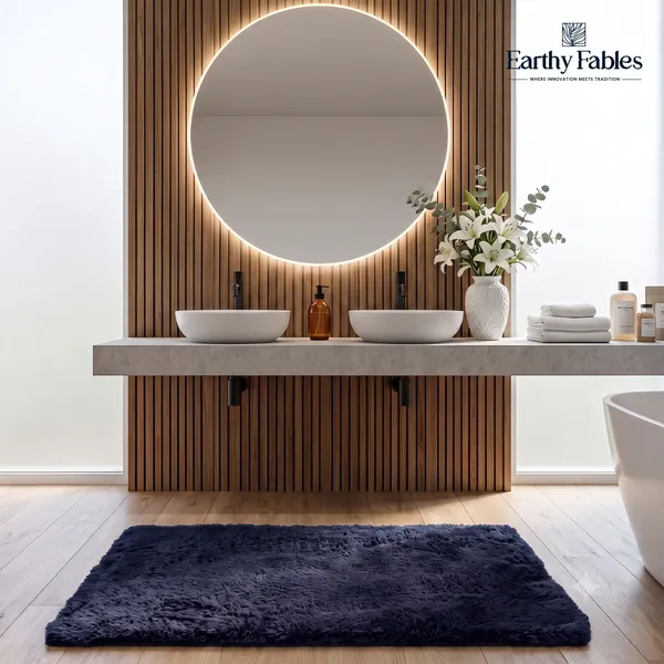 Navy_Plush_Bath_Mat_100%_Microfiber_2000_GSM_60x40_Cm_(Set_of_1)
