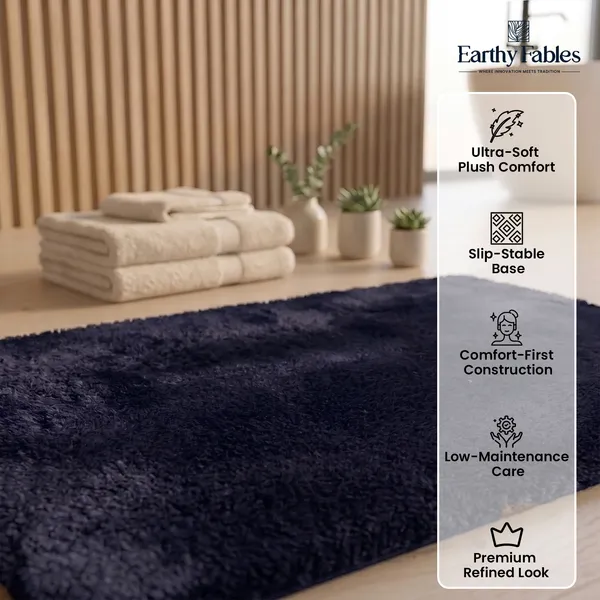 Navy_Plush_Bath_Mat_100%_Microfiber_2000_GSM_60x40_Cm_(Set_of_1)