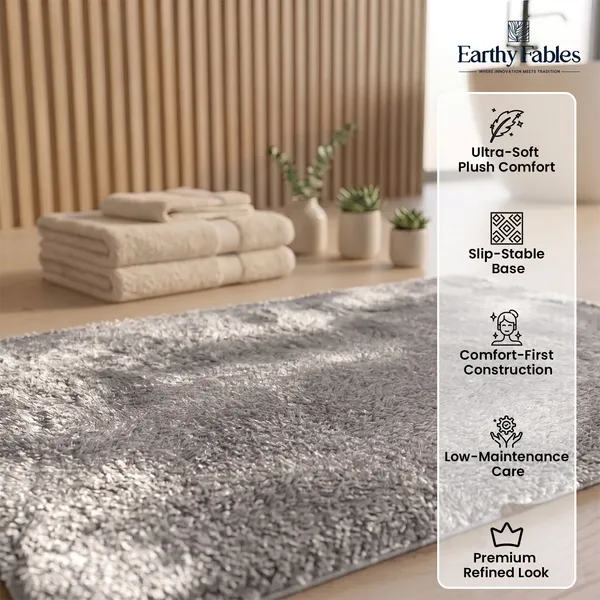 Silver_Plush_Bath_Mat_100%_Microfiber_2000_GSM_60x40_Cm_(Set_of_1)