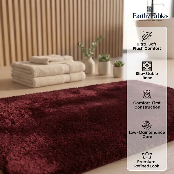 Wine_Plush_Bath_Mat_100%_Microfiber_2000_GSM_60x40_Cm_(Set_of_1)