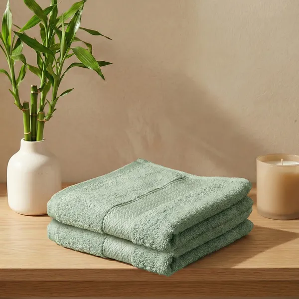 Sage_Green_Hand_Towel_100%_Bamboo_600_GSM_60x40_Cm_(Set_of_2)