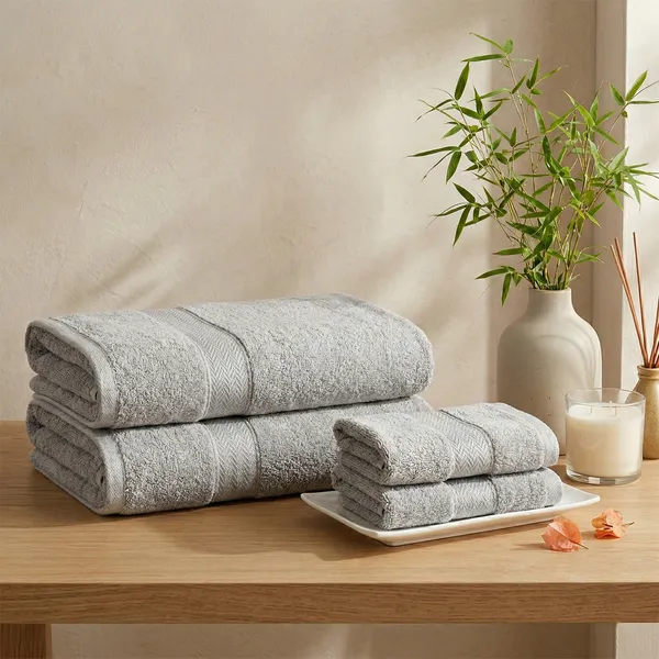 Ash_Grey_Hand-Bath_Towel_Combo_100%_Bamboo_600_GSM_140x70_Cm_(Set_of_4)