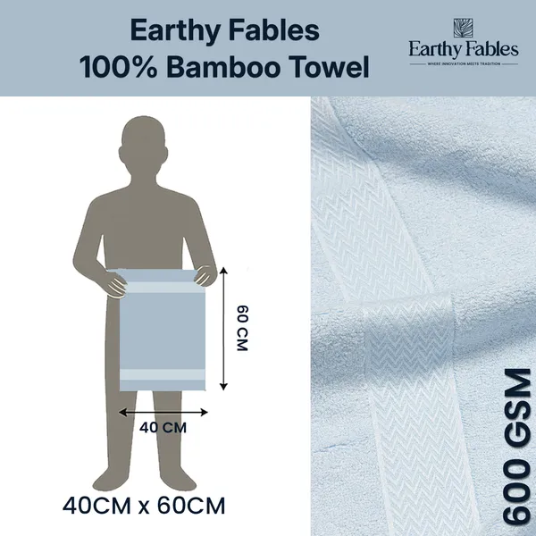 Crystal_Blue_Hand_Towel_100%_Bamboo_600_GSM_60x40_Cm_(Set_of_4)