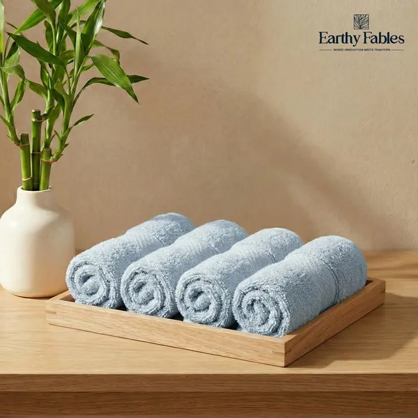 Crystal_Blue_Hand_Towel_100%_Bamboo_600_GSM_60x40_Cm_(Set_of_4)