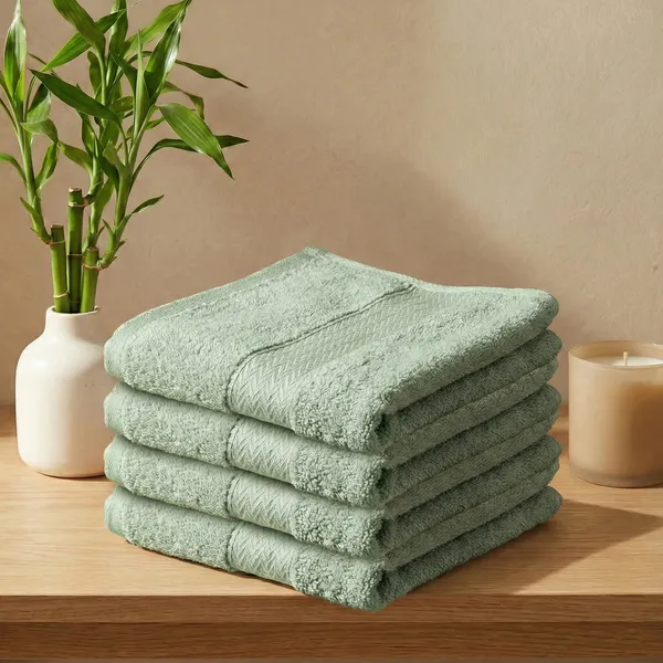 Sage_Green_Hand_Towel_100%_Bamboo_600_GSM_60x40_Cm_(Set_of_4)