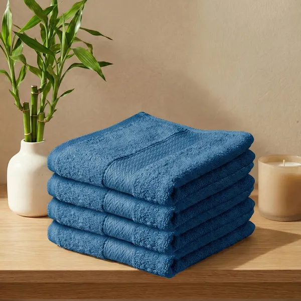 Midnight_Blue_Hand_Towel_100%_Bamboo_600_GSM_60x40_Cm_(Set_of_4)