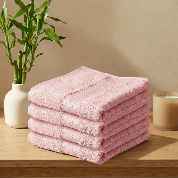 Rose_Pink_Hand_Towel_100%_Bamboo_600_GSM_60x40_Cm_(Set_of_4)