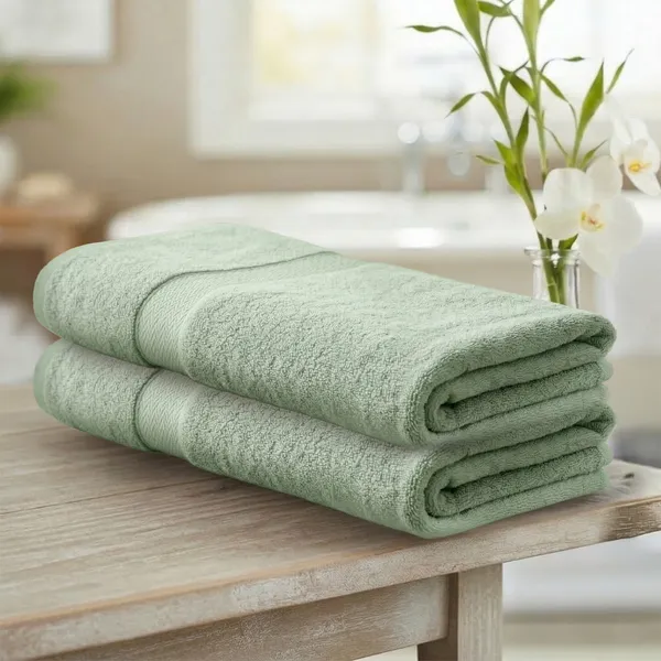 Sage_Green_Bath_Towel_100%_Bamboo_600_GSM_140x70_Cm_(Set_of_2)