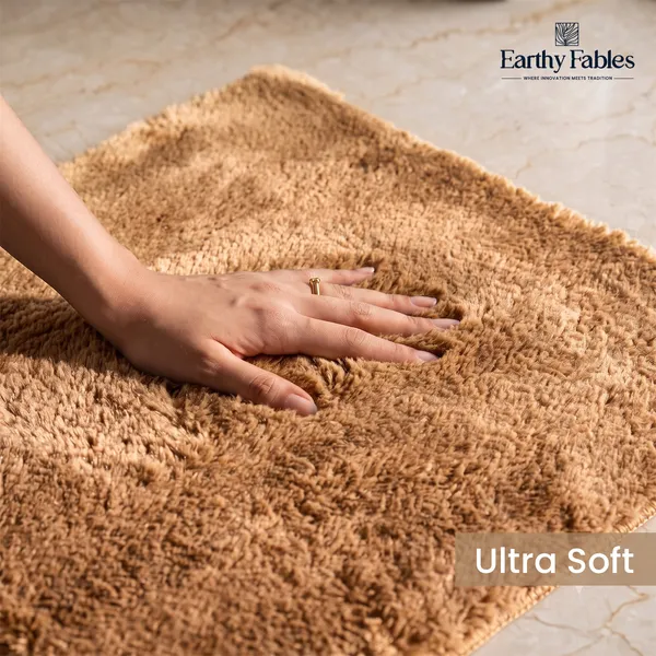 Beige_Plush_Bath_Mat_100%_Microfiber_2000_GSM_60x40_Cm_(Set_of_1)