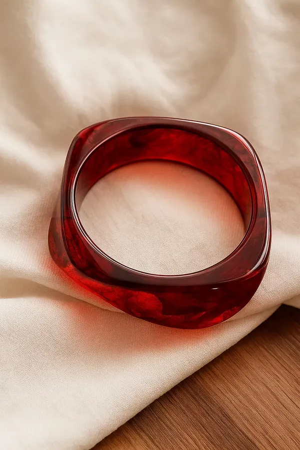 Cherry_Red_Block_Resin_Bangle