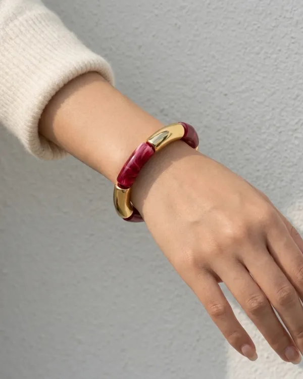 Cherry_Red_Stretchable_Acrylic_Bangle