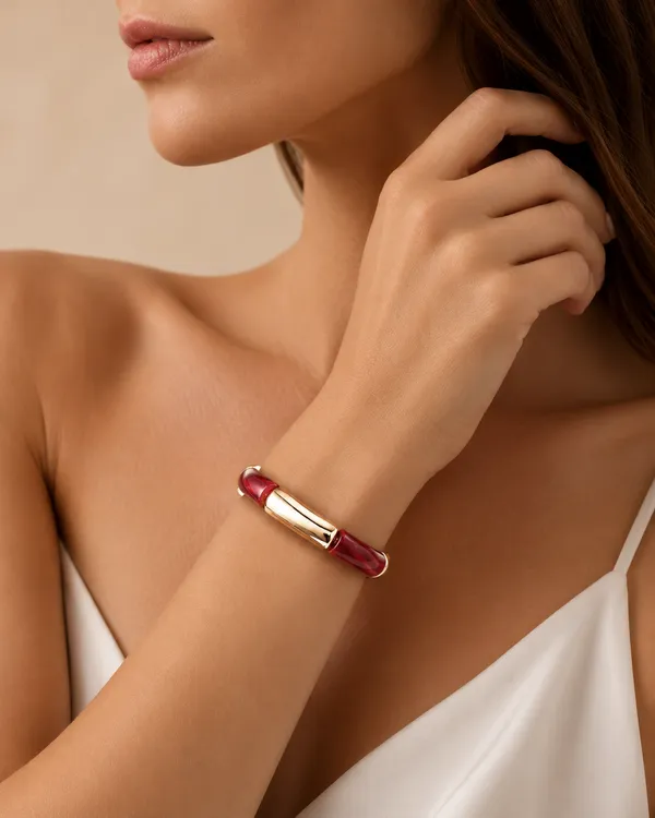 Cherry_Red_Stretchable_Acrylic_Bangle