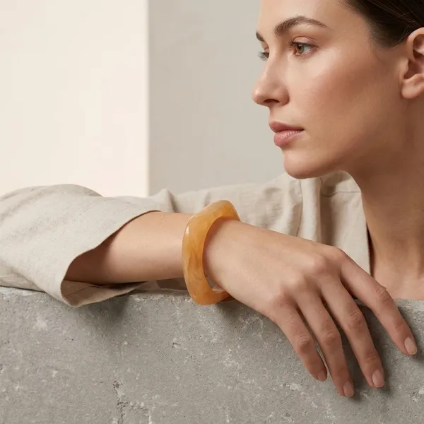 Apricot_Block_Resin_Bangle