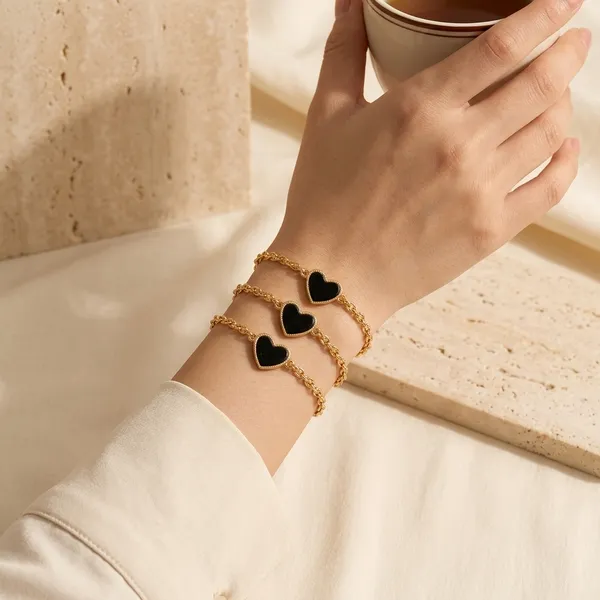 Heart_Bracelet_Black_-_Pack_Of_3