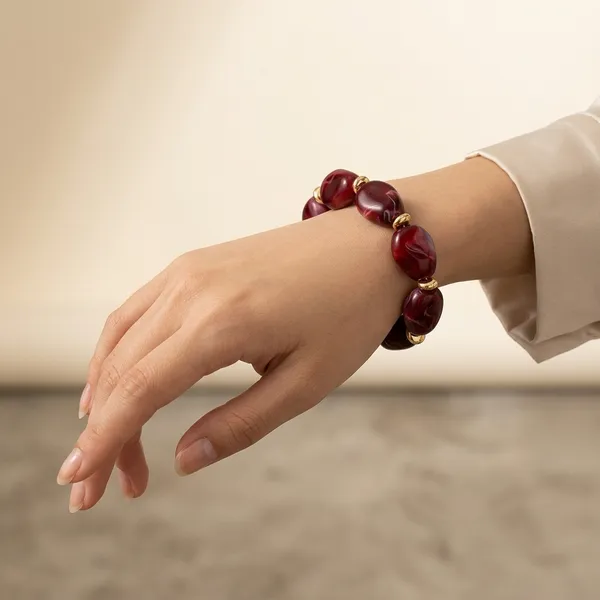 Acrylic_European_Bracelet_Cherry_Red