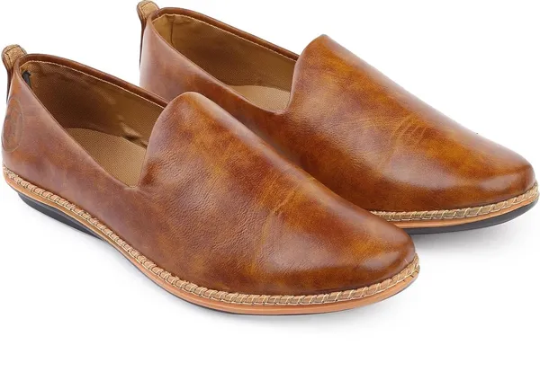 Tan_Synthetic_Leather_Loafers_For_Men_&_Boys