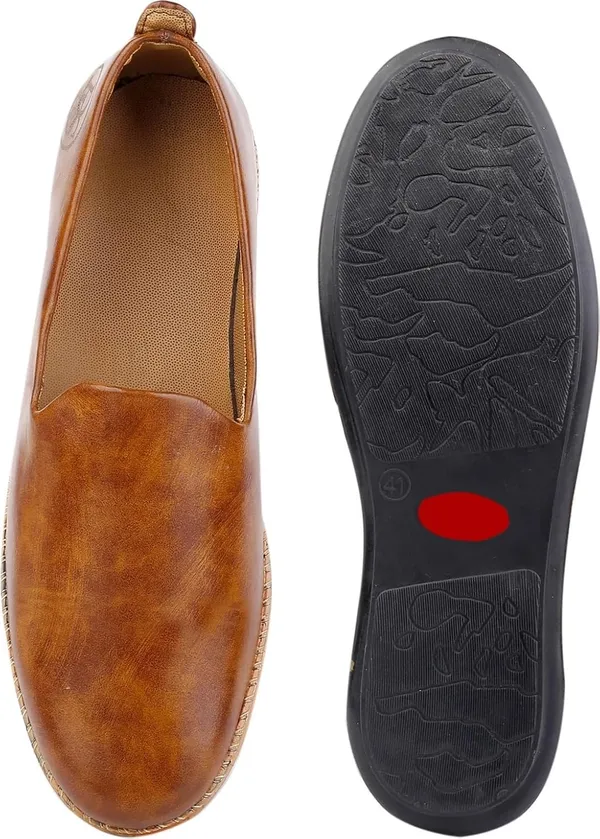 Tan_Synthetic_Leather_Loafers_For_Men_&_Boys