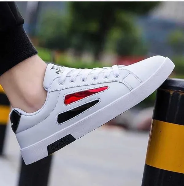 White_Synthetic_Leather_Sneakers_For_Men_&_Boys