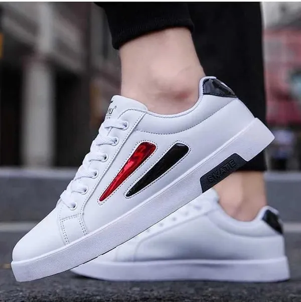 White_Synthetic_Leather_Sneakers_For_Men_&_Boys