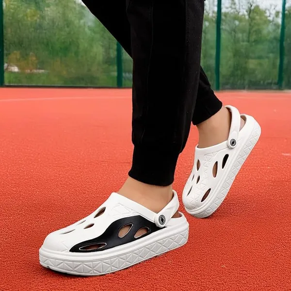 White_Synthetic_Leather_Clogs_For_Men_&_Boys