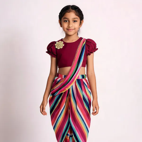Peronica_Baby_Girls_Festive_&_Party,_Wedding_Kurta_And_Dhoti_Pant_Set_(Maroon_Pack_Of_1)