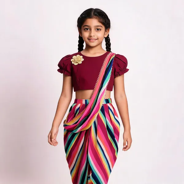 Peronica_Baby_Girls_Festive_&_Party,_Wedding_Kurta_And_Dhoti_Pant_Set_(Maroon_Pack_Of_1)