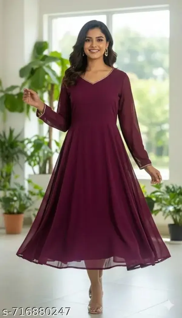Maroon_Georgette_Anarkali_Dress_For_women