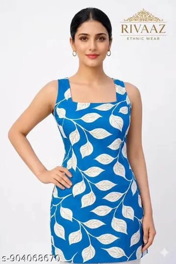 Blue_&_White_Cotton_Kurti_For_women