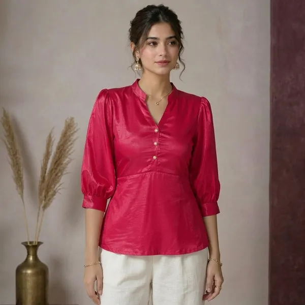 Red_Shine_Cotton_Peplum_Top_For_women