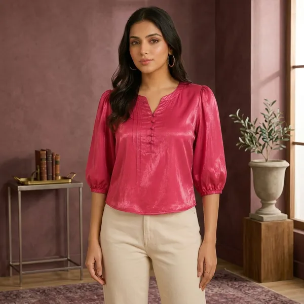 Red_Shine_Cotton_Top_For_women