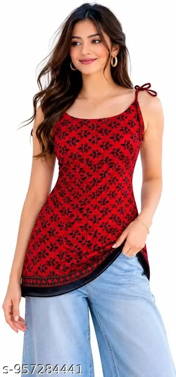 Red_Cotton_Cami_Top_For_women