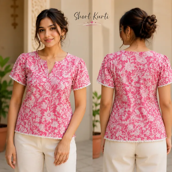 Pink_&_White_Cotton_Kurti_For_women