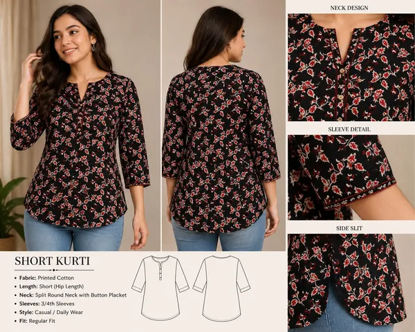 Black_&_Red_Cotton_Short_Kurti_For_women