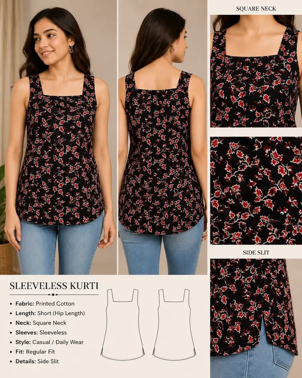 Black_&_Red_Chanderi_Cotton_Kurti_For_women