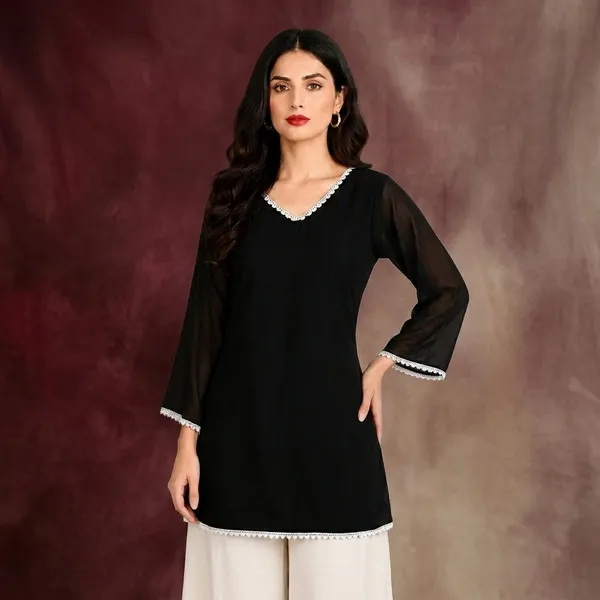 Black_Georgette_Kurti_For_women