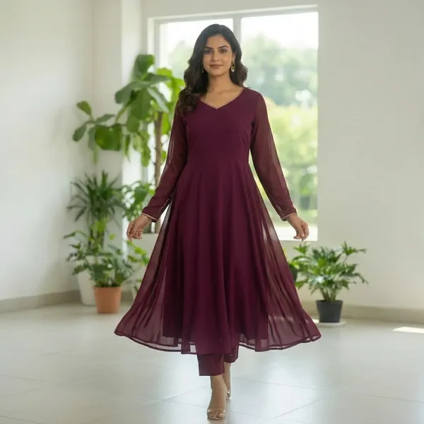 Maroon_Georgette_Anarkali_Dress_For_women