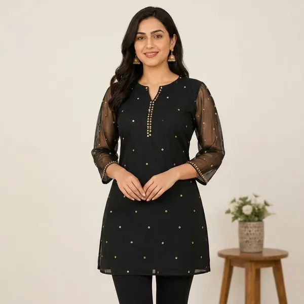 Black_Net_Tunic_Top_For_women