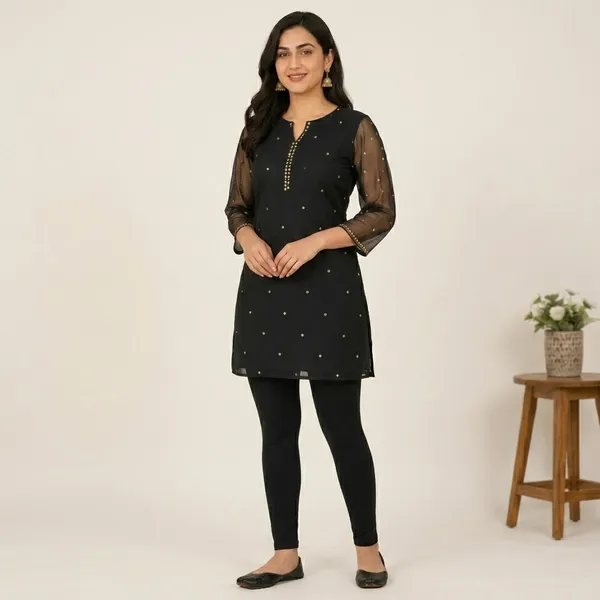 Black_Net_Tunic_Top_For_women